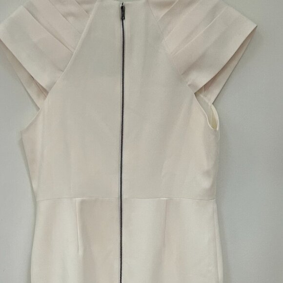 Alice and Olivia Womens Kiro Ivory Pleated Square Neck Sheath Dress 14 - Picture 4 of 10